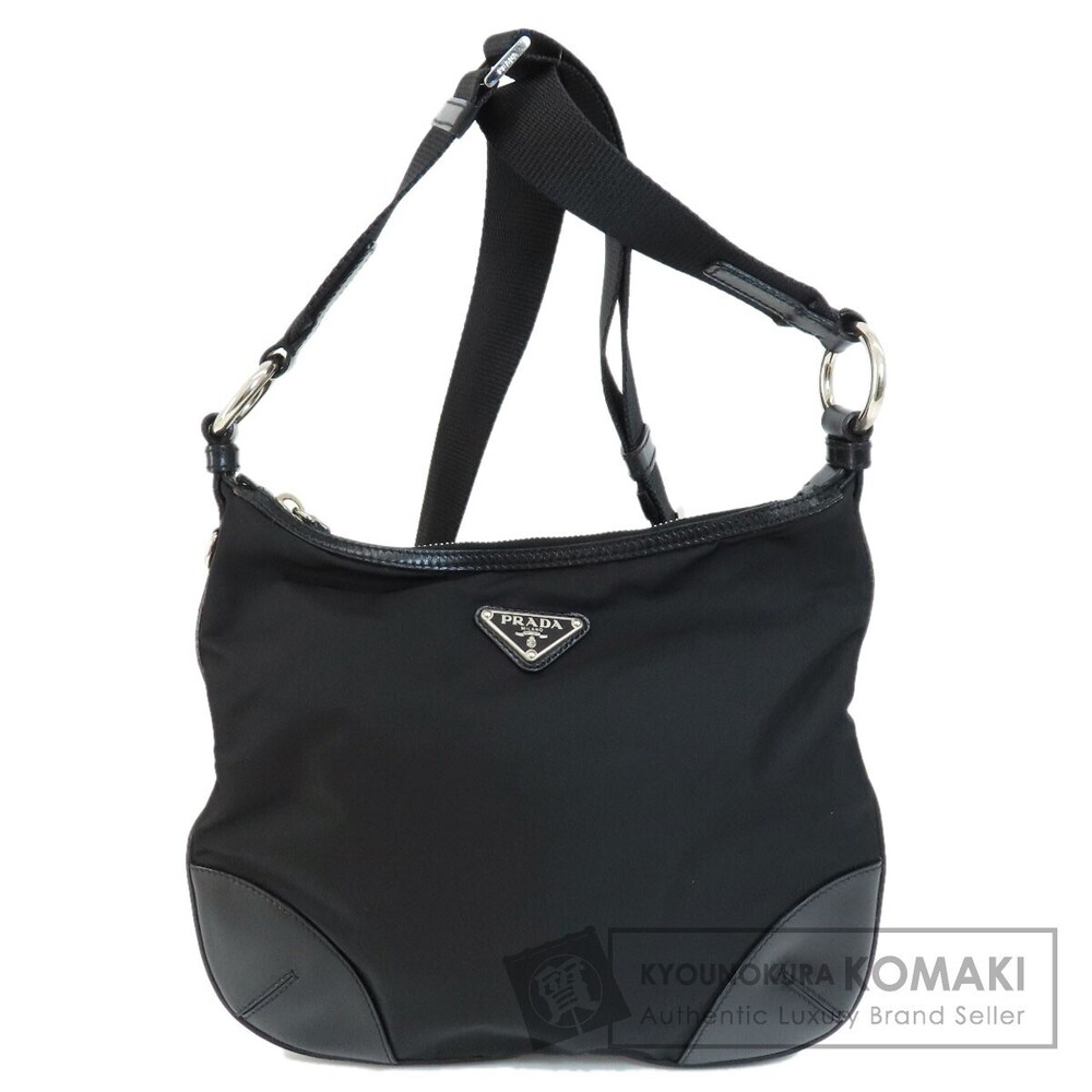 Prada Logo Crossbody Messenger Bag Black